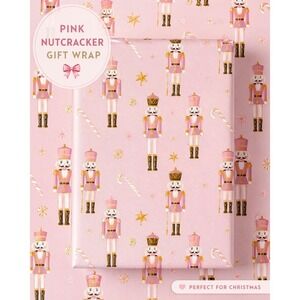 Pink Nutcracker Christmas Wrapping Paper Holiday Gift Wrap Cute Pink Xmas Paper